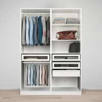 Гардероб PAX (комбинация) с 4 ящиками 150x58x201 см (белый) 150*58*201 см, Белый   Фиеста