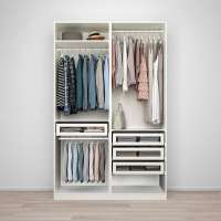 Гардероб PAX (комбинация) с 4 ящиками 150x58x236 см (белый) 150*58*236 см, Белый   Фиеста