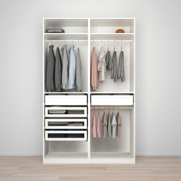 Гардероб PAX (комбинация) с 5 ящиками 150x58x236 см (белый) 150*58*236 см, Белый   Фиеста