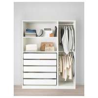 Гардероб PAX с 5 ящиками 150x58x201 см (белый) 150*58*201 см, Белый   Фиеста