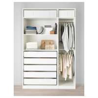 Гардероб PAX с 5 ящиками 150x58x236 см (белый) 150*58*236 см, Белый   Фиеста