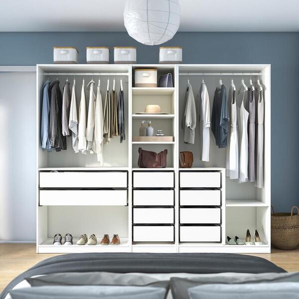 Гардероб PAX (комбинация) с 10 ящиками 250x58x201 см (белый) 250*58*201 см, Белый   Фиеста