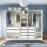 Гардероб PAX (комбинация) с 10 ящиками 250x58x201 см (белый) 250*58*201 см, Белый   Фиеста