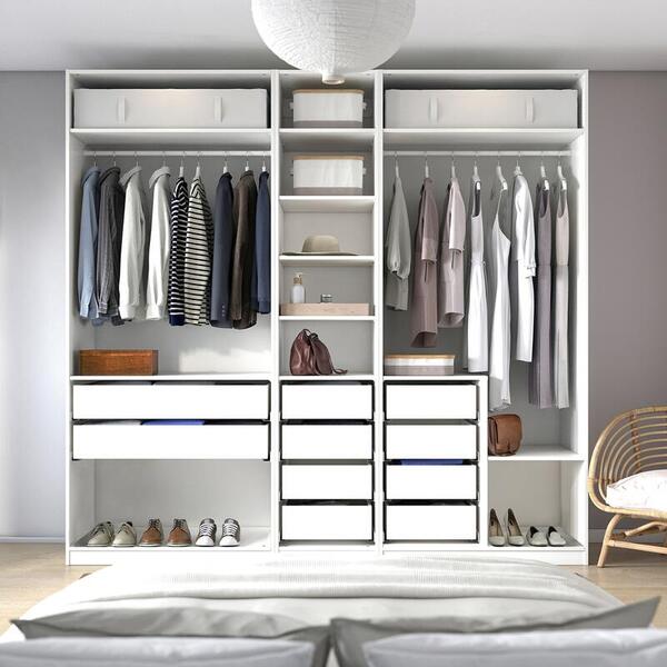 Гардероб PAX (комбинация) с 10 ящиками 250x58x236 см (белый) 250*58*236 см, Белый   Фиеста