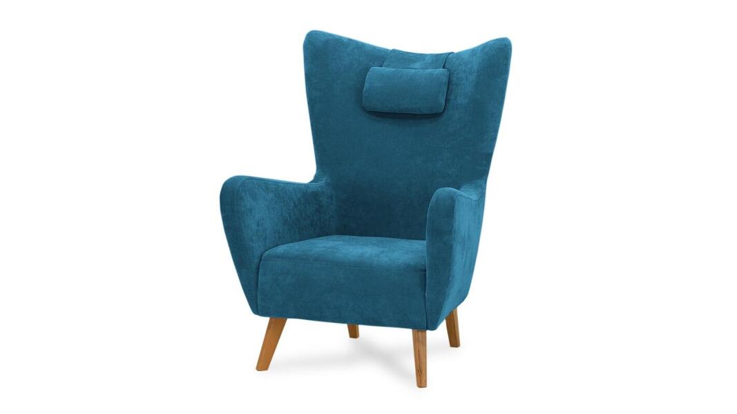 Кресло Лестер 2 Vivaldi 13 77*91*107 см, Синий Велюр Нераскладной Фиеста