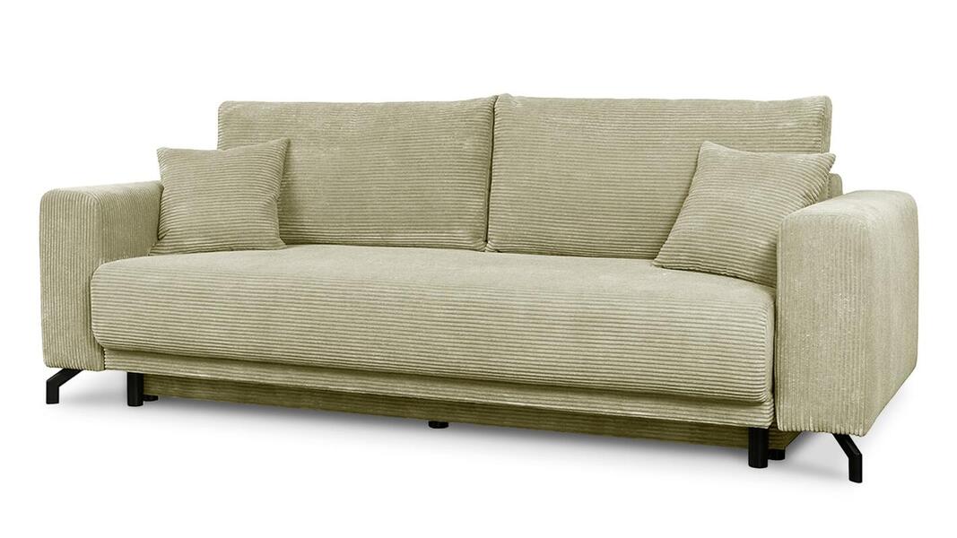 Диван Сенлин Лайт Cilium Cream 252*103*90 см, Бежевый Вельвет Еврокнижка Фиеста