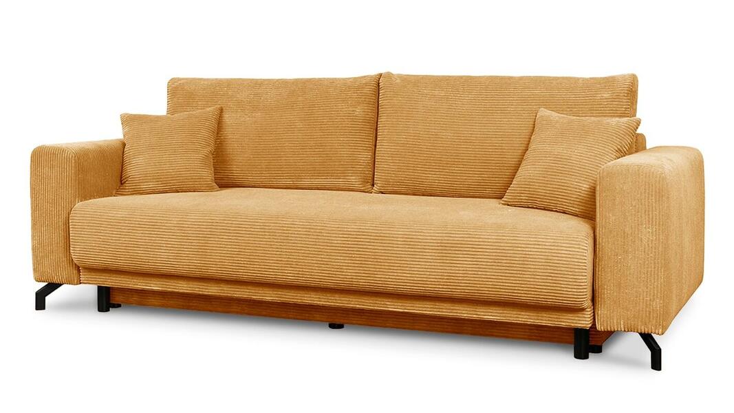 Диван Сенлин Лайт Cilium Umber 252*103*90 см, Желтый Вельвет Еврокнижка Фиеста