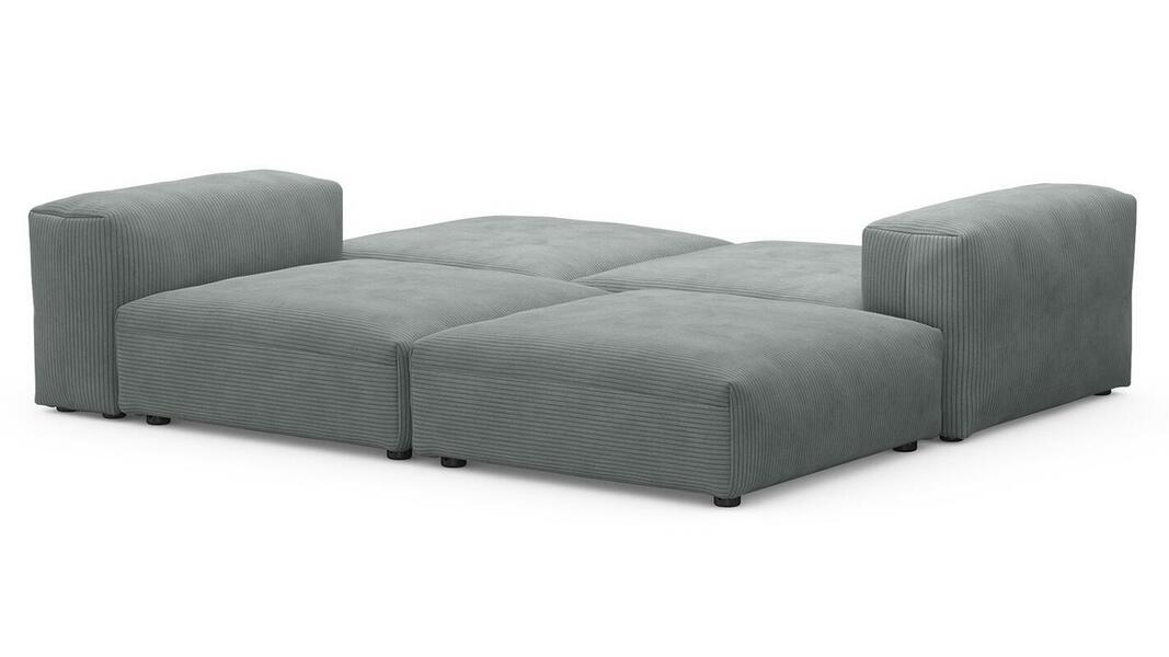 Диван Фиджи Cilium Steel 242*211*62 см, Серый Вельвет Нераскладной Фиеста