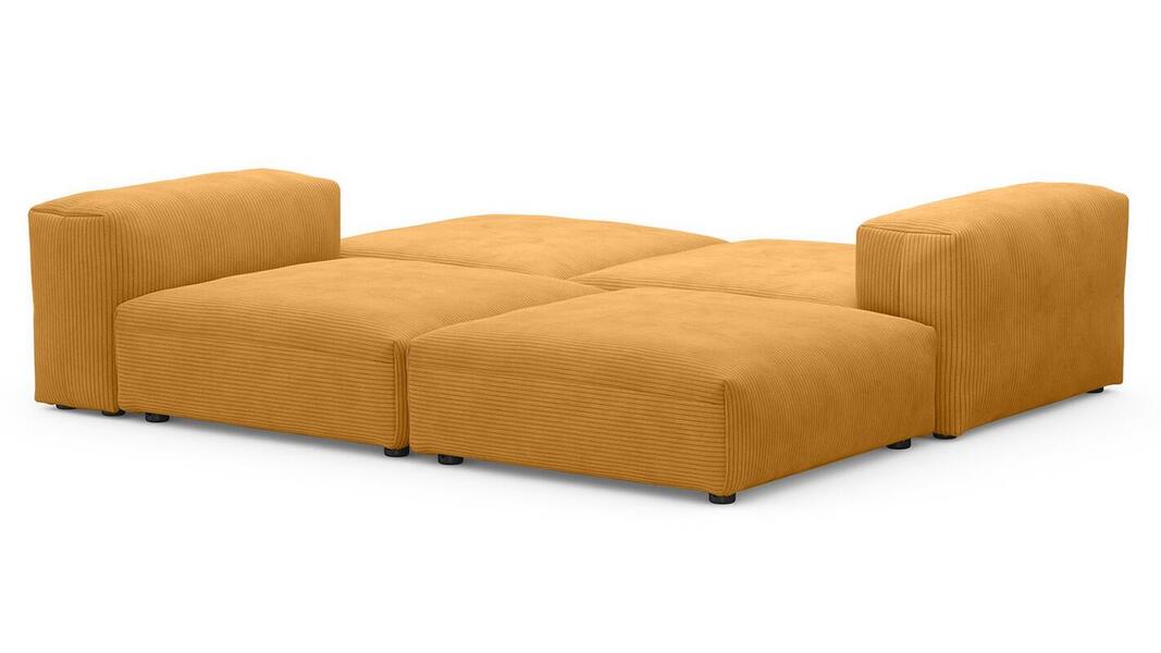 Диван Фиджи Cilium Umber 242*211*62 см, Желтый Вельвет Нераскладной Фиеста