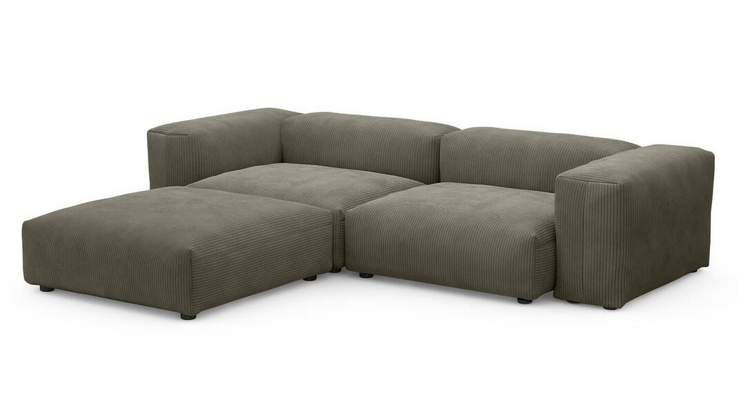 Диван с оттоманкой Фиджи Cilium Brown 273*221*62 см, Коричневый Вельвет Нераскладной Фиеста