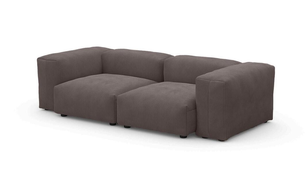Диван Фиджи двухсекционный (малый) Cilium Chocolate 231*116*62 см, Коричневый Вельвет Нераскладной Фиеста