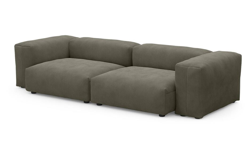 Диван Фиджи двухсекционный (большой) Cilium Brown 273*116*62 см, Коричневый Вельвет Нераскладной Фиеста