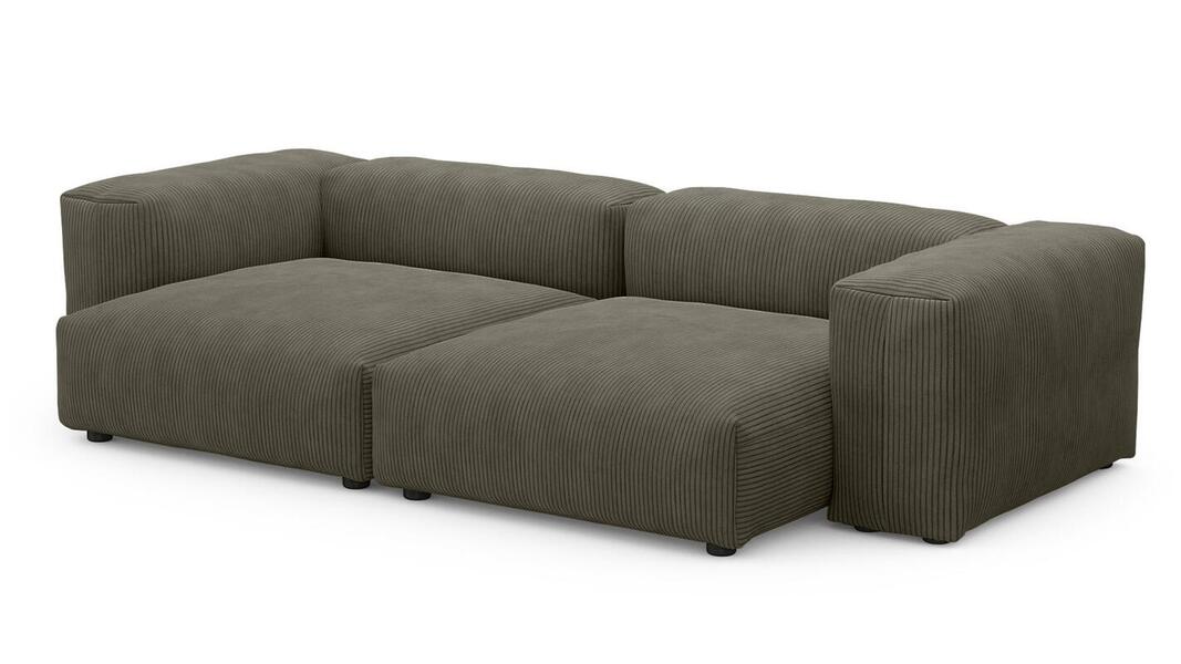 Диван Фиджи двухсекционный (большой и глубокий) Cilium Brown 273*137*62 см, Коричневый Вельвет Нераскладной Фиеста