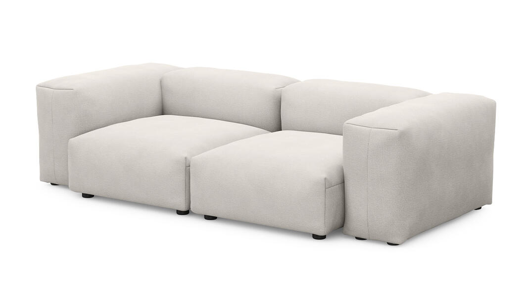 Диван Фиджи двухсекционный (малый) Vivaldi 01 231*116*62 см, Белый Велюр Нераскладной Фиеста