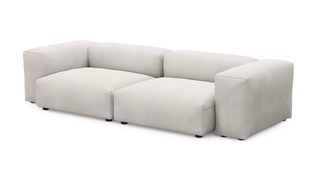 Диван Фиджи двухсекционный (большой) Vivaldi 01 273*116*62 см, Белый Велюр Нераскладной Фиеста