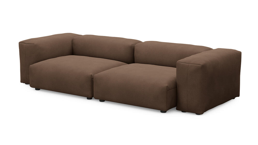 Диван Фиджи двухсекционный (большой) Vivaldi 23 273*116*62 см, Коричневый Велюр Нераскладной Фиеста