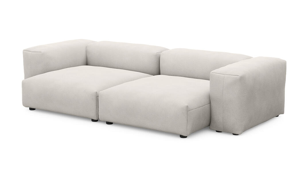 Диван Фиджи двухсекционный (большой и глубокий) Vivaldi 01 273*137*62 см, Белый Велюр Нераскладной Фиеста