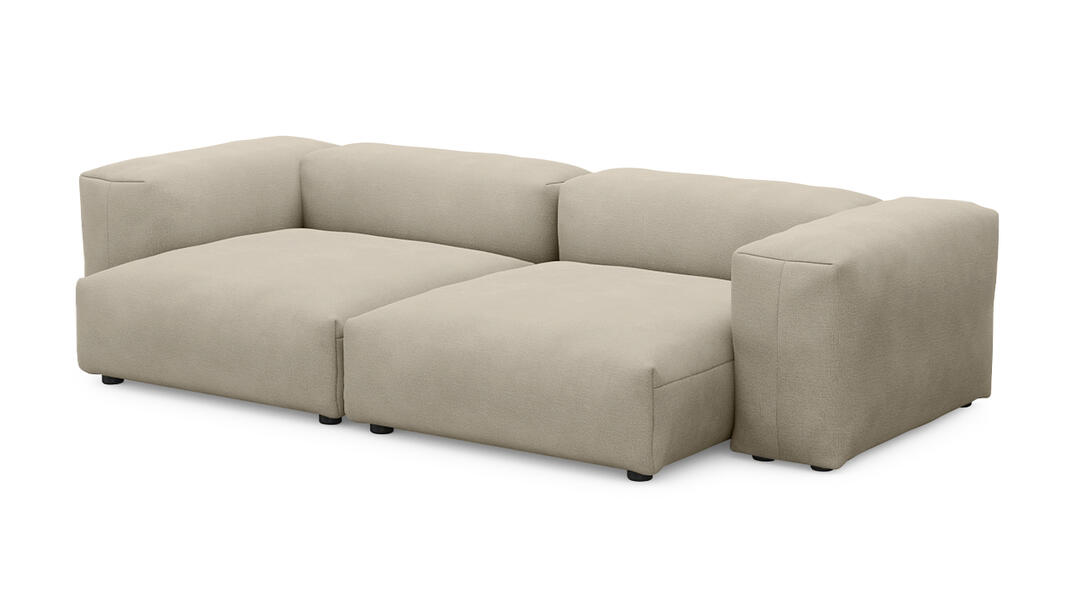 Диван Фиджи двухсекционный (большой и глубокий) Vivaldi 04 273*137*62 см, Бежевый Велюр Нераскладной Фиеста