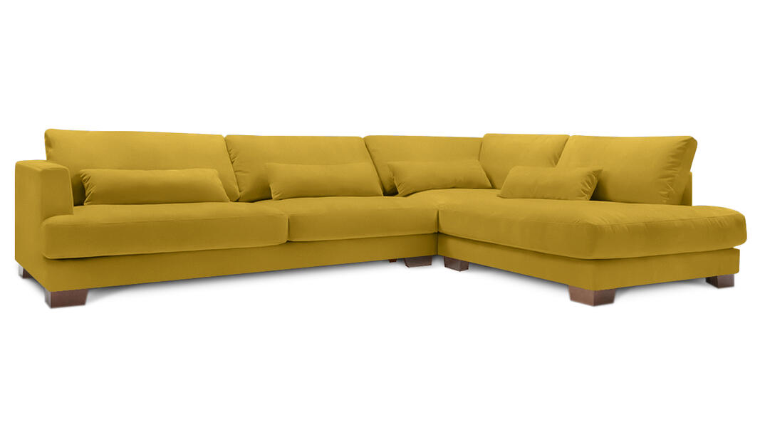 Угловой диван Марсель (большой) Boska 09 309*210*90 см, Желтый Велюр Антикоготь Еврокнижка Фиеста