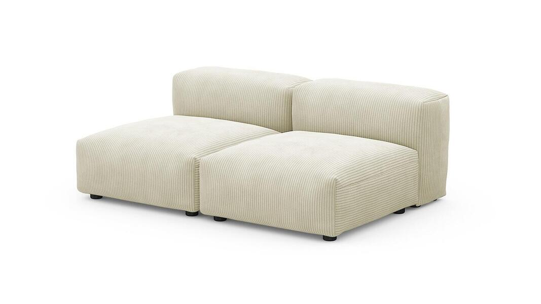 Сдвоенная дополнительная секция Фиджи (малая) Cilium Bone 168*116*62 см, Белый Вельвет Нераскладной Фиеста