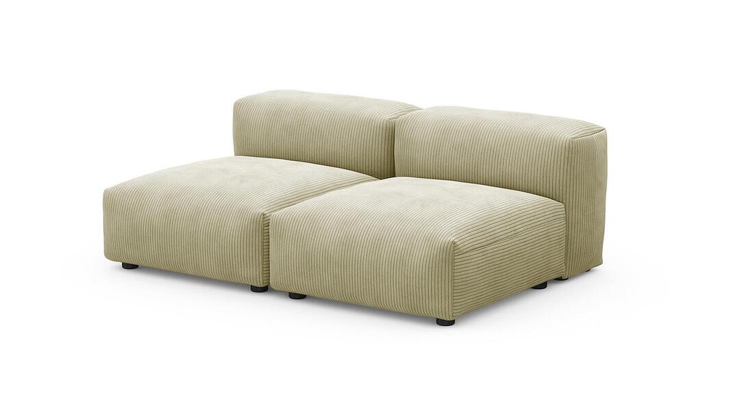 Сдвоенная дополнительная секция Фиджи (малая) Cilium Cream 168*116*62 см, Бежевый Вельвет Нераскладной Фиеста