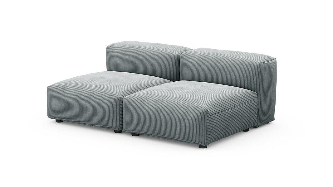 Сдвоенная дополнительная секция Фиджи (малая) Cilium Steel 168*116*62 см, Серый Вельвет Нераскладной Фиеста