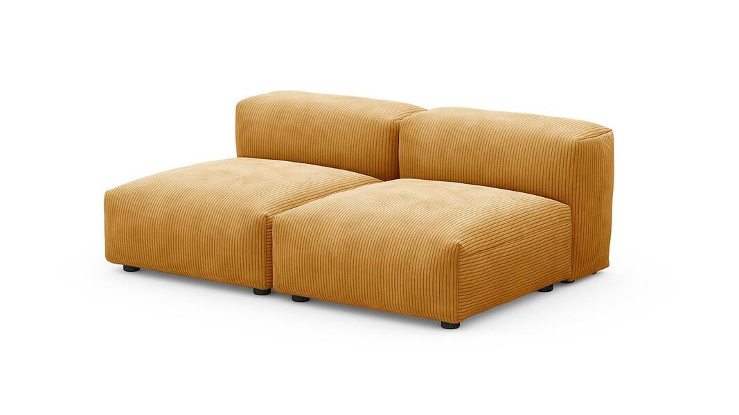 Сдвоенная дополнительная секция Фиджи (малая) Cilium Umber 168*116*62 см, Желтый Вельвет Нераскладной Фиеста