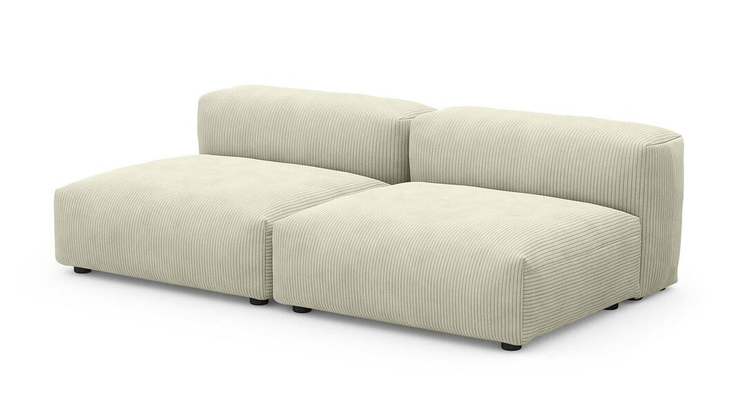 Сдвоенная дополнительная секция Фиджи (большая) Cilium Bone 210*116*62 см, Белый Вельвет Нераскладной Фиеста