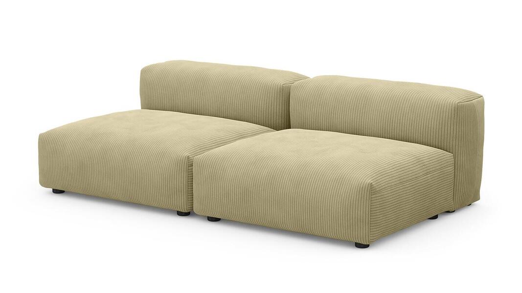 Сдвоенная дополнительная секция Фиджи (большая) Cilium Cream 210*116*62 см, Бежевый Вельвет Нераскладной Фиеста