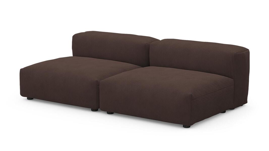 Сдвоенная дополнительная секция Фиджи (большая) Cilium Chocolate 210*116*62 см, Коричневый Вельвет Нераскладной Фиеста