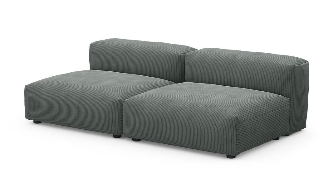 Сдвоенная дополнительная секция Фиджи (большая) Cilium Grafit 210*116*62 см, Серый Вельвет Нераскладной Фиеста