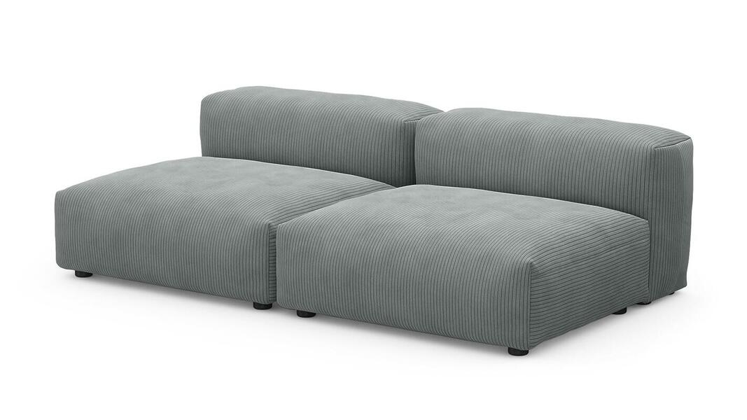 Сдвоенная дополнительная секция Фиджи (большая) Cilium Steel 210*116*62 см, Серый Вельвет Нераскладной Фиеста