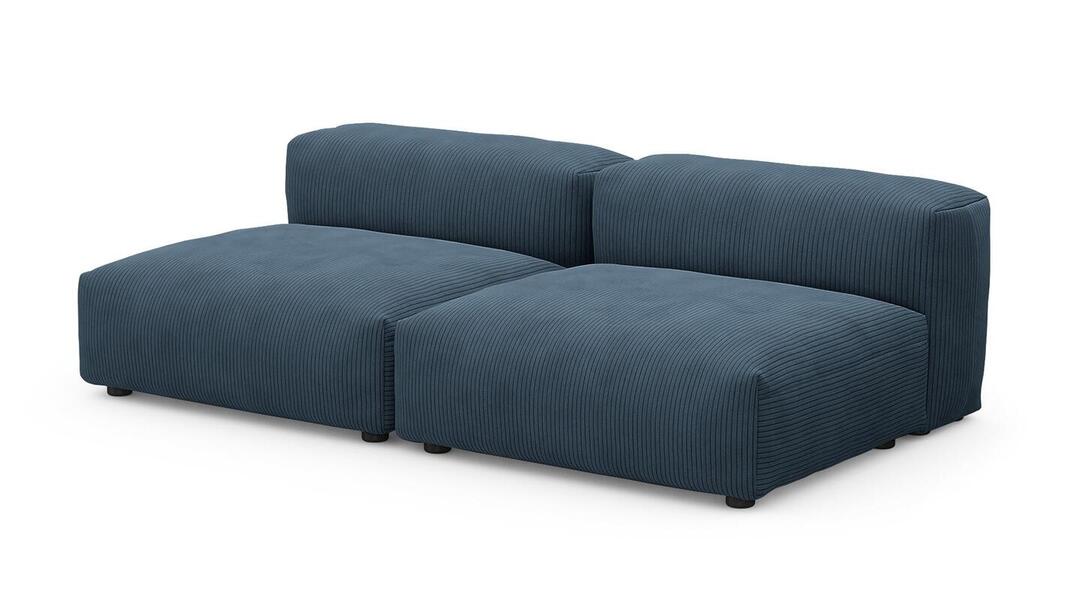 Сдвоенная дополнительная секция Фиджи (большая) Cilium Indigo 210*116*62 см, Синий Вельвет Нераскладной Фиеста