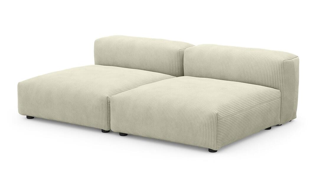 Сдвоенная дополнительная секция Фиджи (большая и глубокая) Cilium Bone 210*137*62 см, Белый Вельвет Нераскладной Фиеста