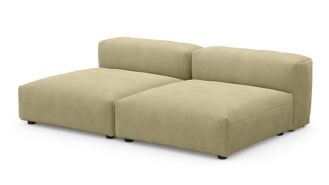 Сдвоенная дополнительная секция Фиджи (большая и глубокая) Cilium Cream 210*137*62 см, Бежевый Вельвет Нераскладной Фиеста