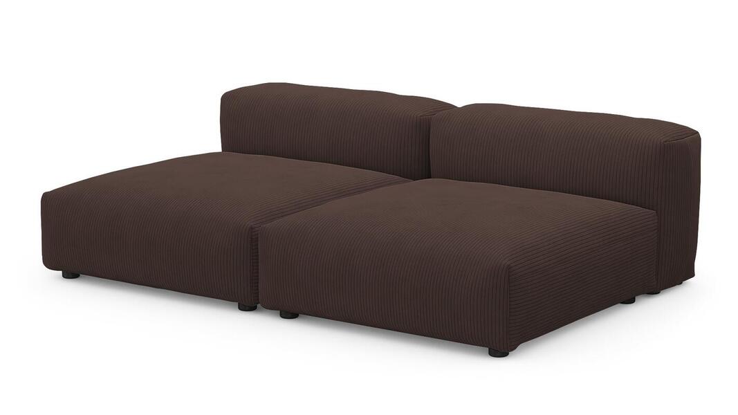Сдвоенная дополнительная секция Фиджи (большая и глубокая) Cilium Chocolate 210*137*62 см, Коричневый Вельвет Нераскладной Фиеста