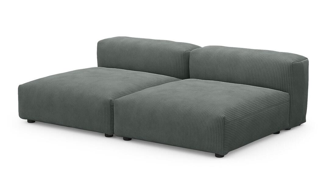 Сдвоенная дополнительная секция Фиджи (большая и глубокая) Cilium Grafit 210*137*62 см, Серый Вельвет Нераскладной Фиеста