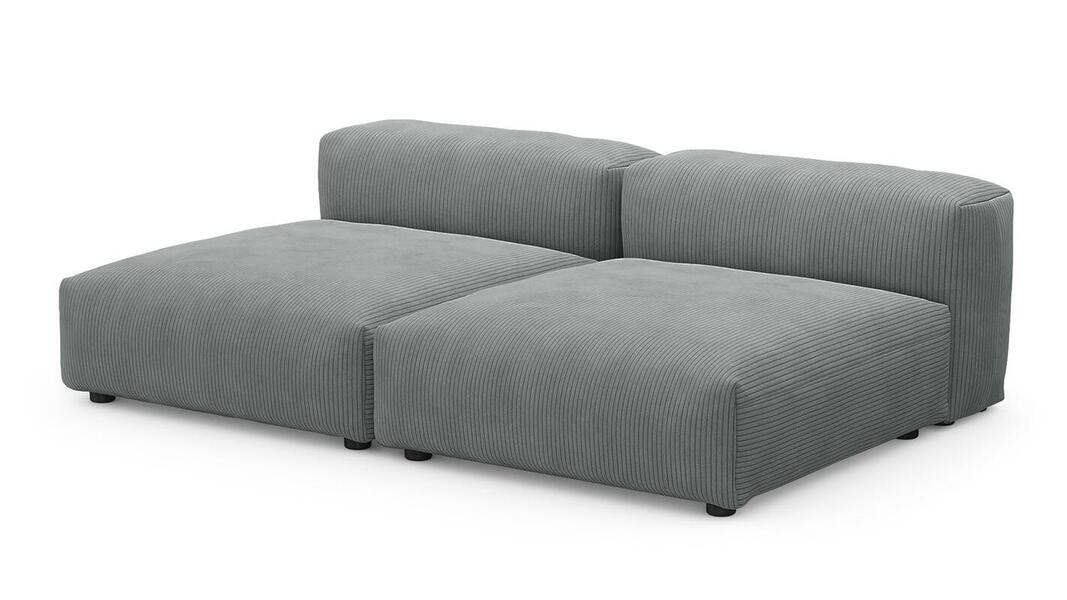 Сдвоенная дополнительная секция Фиджи (большая и глубокая) Cilium Steel 210*137*62 см, Серый Вельвет Нераскладной Фиеста