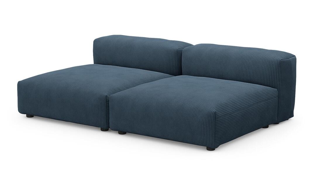 Сдвоенная дополнительная секция Фиджи (большая и глубокая) Cilium Indigo 210*137*62 см, Синий Вельвет Нераскладной Фиеста