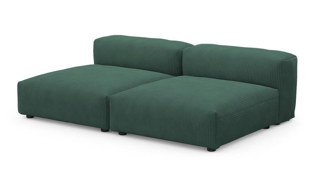 Сдвоенная дополнительная секция Фиджи (большая и глубокая) Cilium Forest 210*137*62 см, Зеленый Вельвет Нераскладной Фиеста