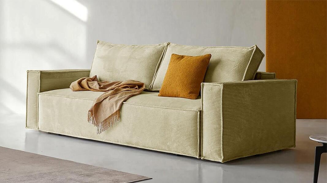 Диван Софт 3 Cilium Cream 240*94*80 см, Бежевый Вельвет Еврокнижка Фиеста