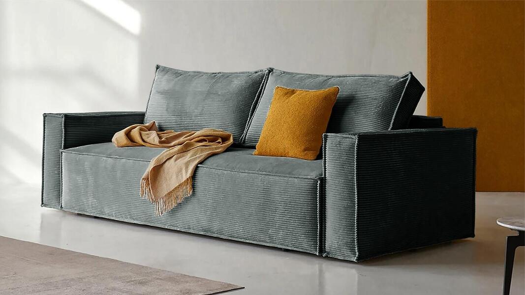 Диван Софт 3 Cilium Grafit 240*94*80 см, Серый Вельвет Еврокнижка Фиеста