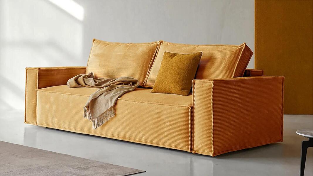 Диван Софт 3 Cilium Umber 240*94*80 см, Желтый Вельвет Еврокнижка Фиеста