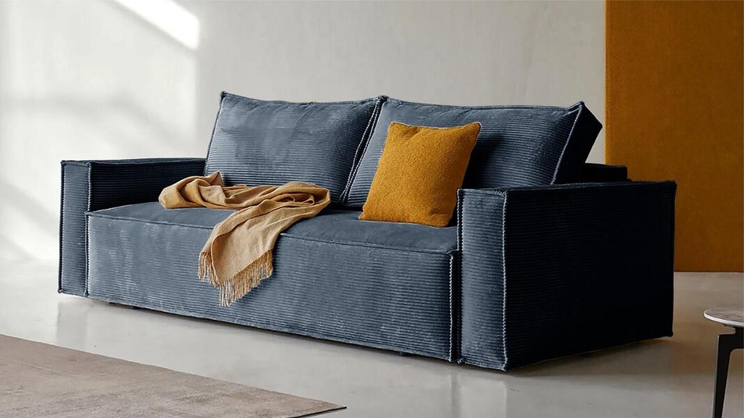 Диван Софт 3 Cilium Indigo 240*94*80 см, Синий Вельвет Еврокнижка Фиеста