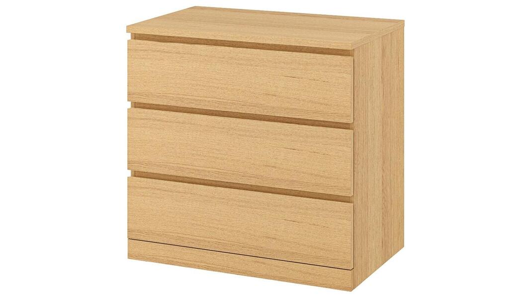 Комод MALM Бук Бавария 0381 PR (3 ящика) 80*48*78 см, Оранжевый   Фиеста