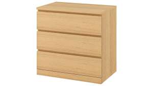 Комод MALM Бук Бавария 0381 PR (3 ящика) 80*48*78 см, Оранжевый   Фиеста