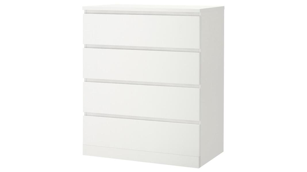 Комод MALM Белый снег 8685 BS (4 ящика) 80*48*102 см, Белый   Фиеста