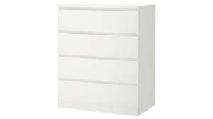 Комод MALM Белый снег 8685 BS (4 ящика) 80*48*102 см, Белый   Фиеста