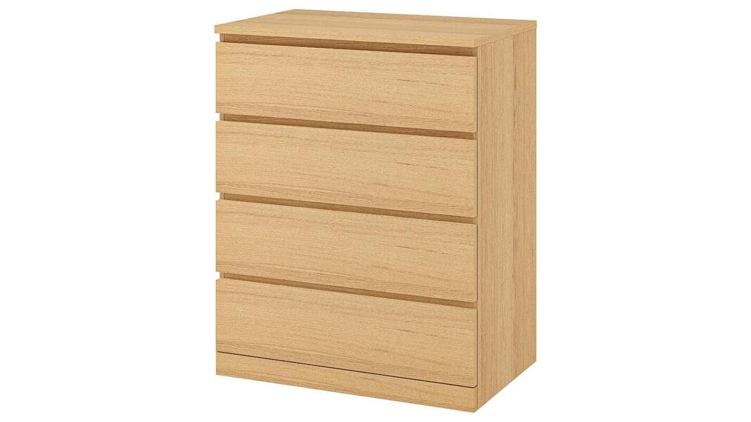 Комод MALM Бук Бавария 0381 PR (4 ящика) 80*48*102 см, Оранжевый   Фиеста