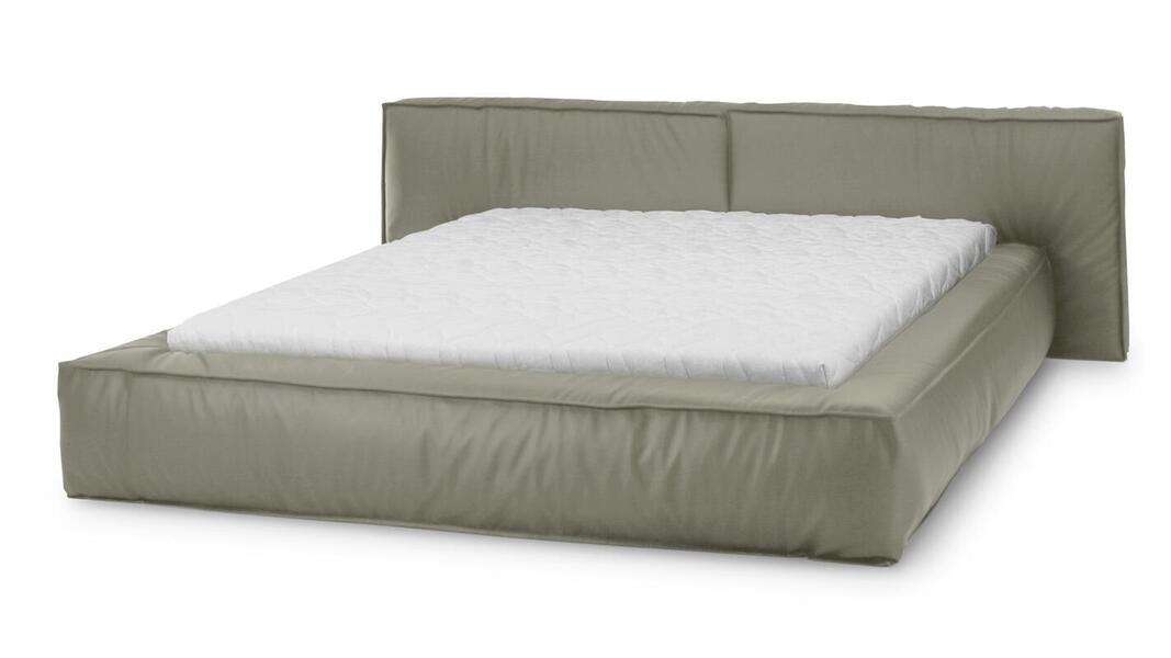 Кровать Латона 3 Madras Grey 300*255*85 см, Серый Натуральная кожа Нераскладной Фиеста